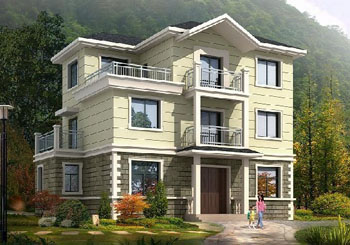 新農(nóng)村三層獨棟別墅設(shè)計圖紙，全套施工圖（含效果圖）