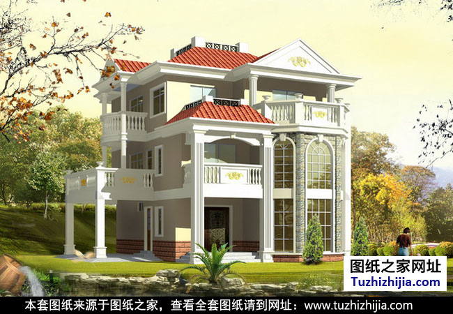 三層復(fù)式別墅設(shè)計(jì)圖紙 效果圖