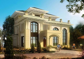 高檔歐式別墅設計圖紙，含效果圖，外觀高端大氣