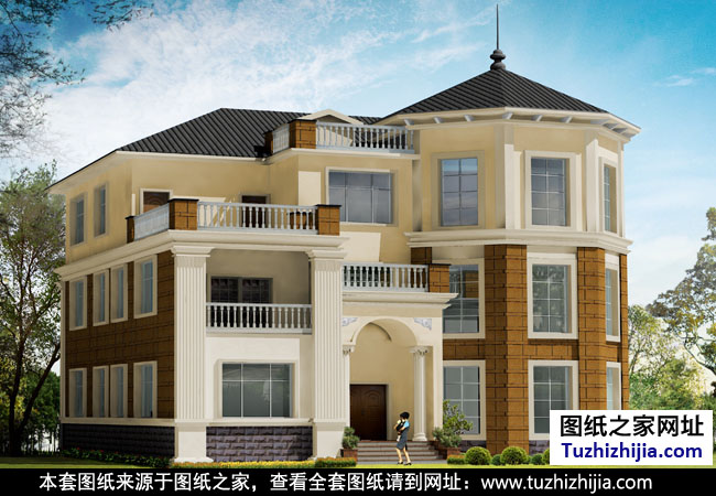 最新三層別墅設計圖紙帶效果圖