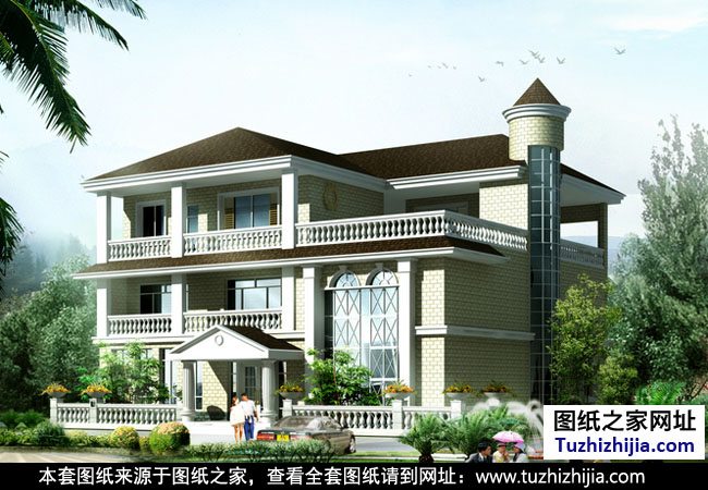 歐式三層別墅設計方案 效果圖