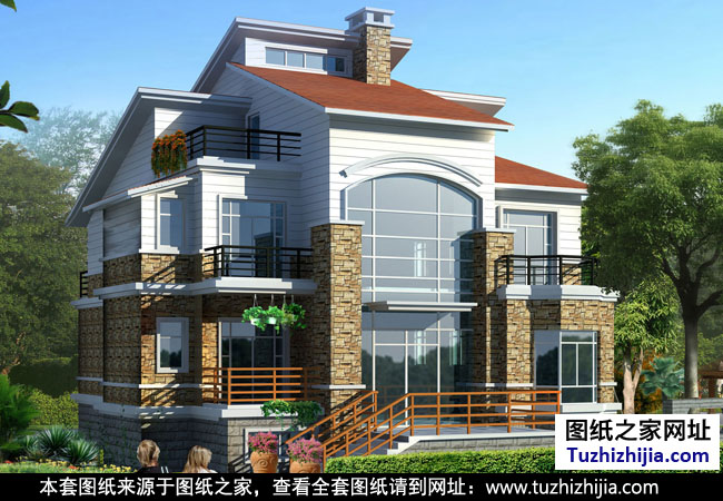 田園風格別墅設計圖紙及效果圖