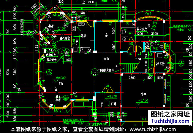 帶閣樓歐式二層半別墅設(shè)計(jì)圖紙