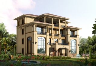 260平方米歐式四層別墅設計圖20X18米，造價108萬