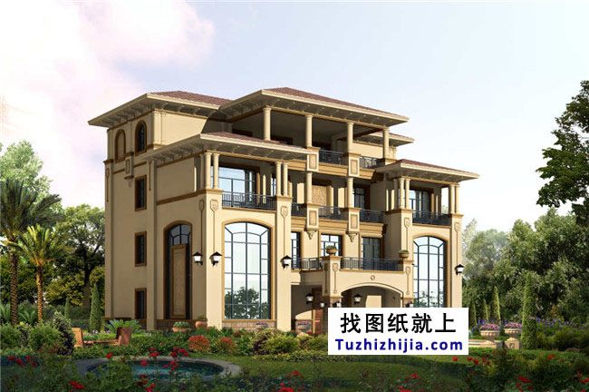 占地260平方米歐式四層別墅設計圖