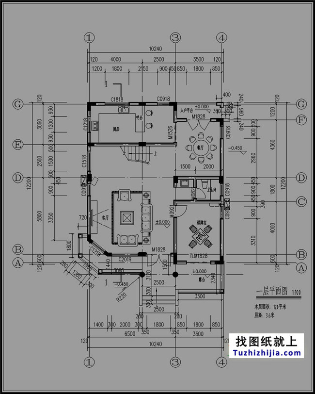 120平方米新農(nóng)村磚混四層房屋設(shè)計(jì)圖紙和效果圖