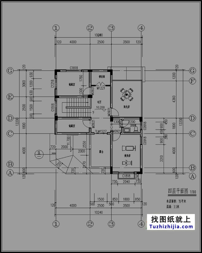 120平方米新農(nóng)村磚混四層房屋設(shè)計(jì)圖紙和效果圖