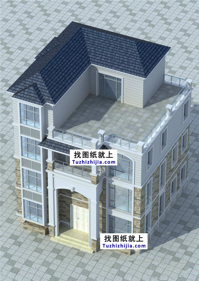 114平方米農(nóng)村四層別墅設(shè)計圖紙及效果圖