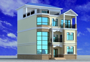 130平方米農(nóng)村四層復(fù)式別墅設(shè)計圖紙及效果圖，10x13米