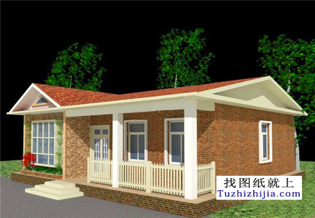 120平方米一層鄉村房屋設計圖紙及效果圖大全