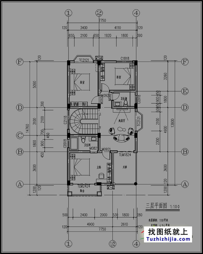 107平方米新農村五層別墅設計圖及效果圖
