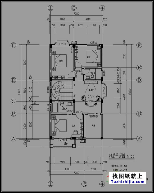 107平方米新農村五層別墅設計圖及效果圖