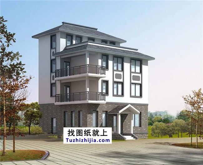 中式復古四層房屋設計圖紙