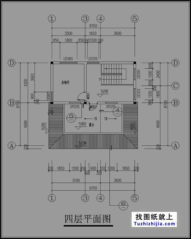中式復古四層房屋設計圖紙