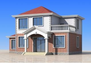 100平方米新農(nóng)村二層別墅設(shè)計(jì)圖紙，帶屋頂露臺