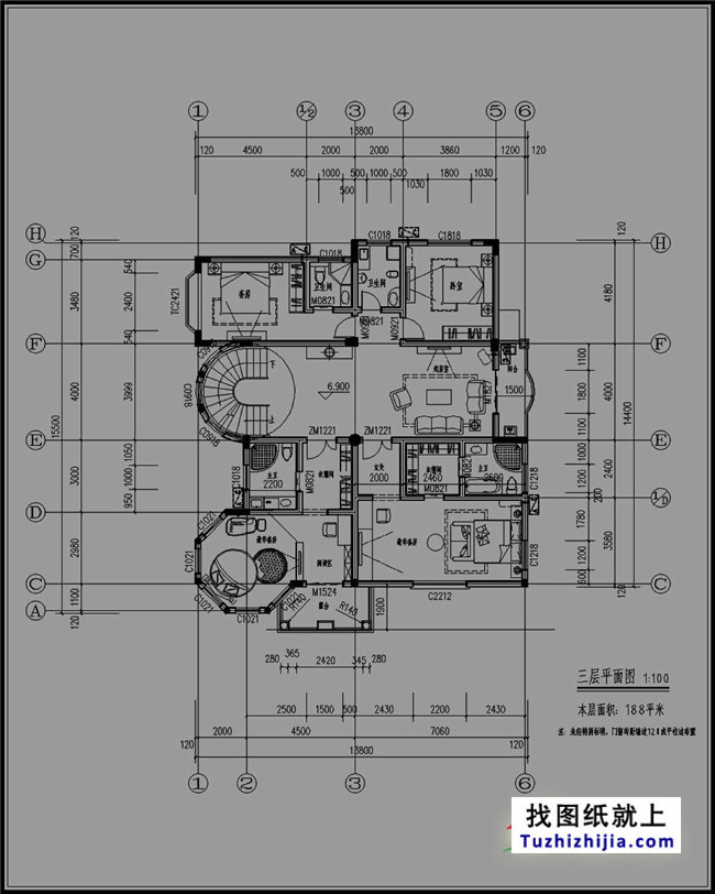 地中海風格農村四層房屋設計圖紙