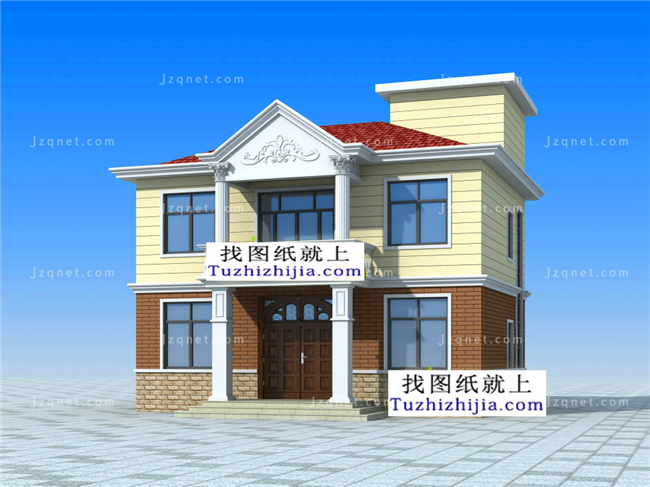 90平方米農(nóng)村二層房屋設(shè)計(jì)圖紙（施工圖+效果圖）