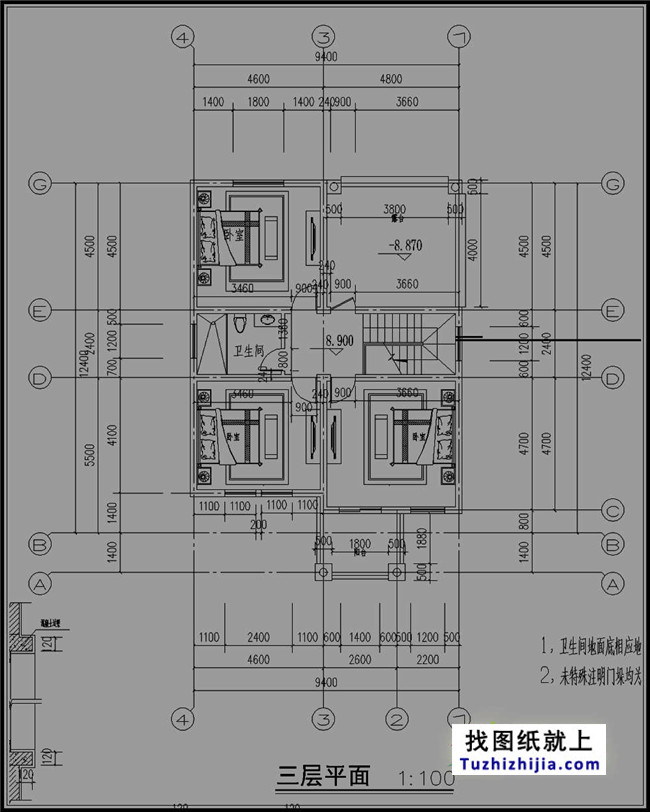 農(nóng)村四層帶商鋪的房屋設(shè)計(jì)圖紙