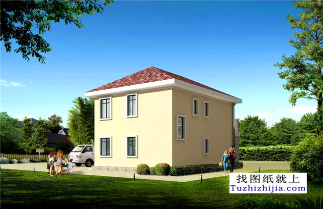 80平方米二層農村cad設計圖紙及效果圖大全