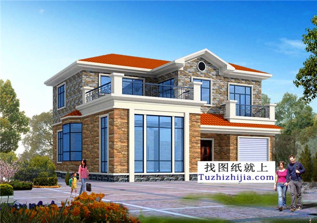 165平方米地中海風格二層別墅設計圖紙,15x12米