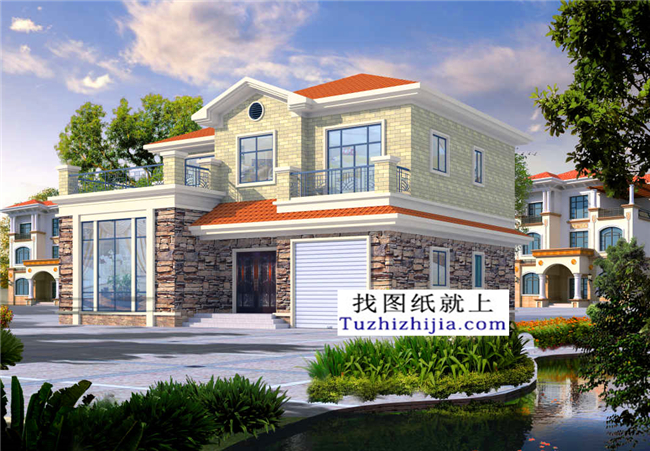 165平方米地中海風格二層別墅設計圖紙,15x12米