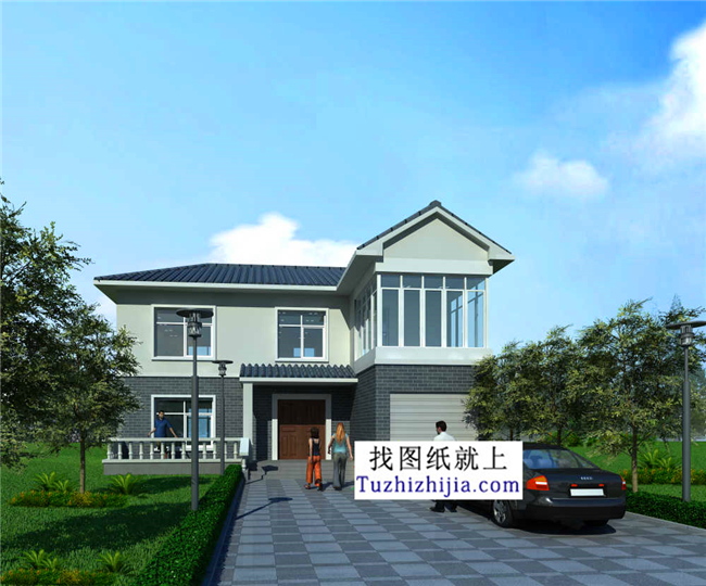 110平方米農村兩層別墅設計效果圖及圖紙，12X12米