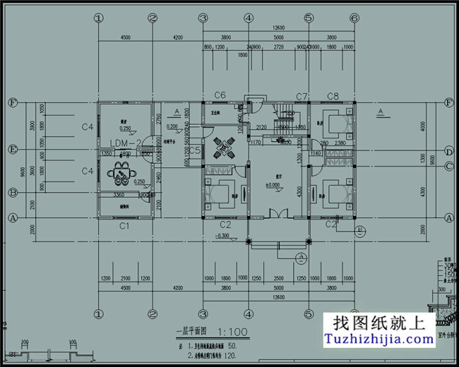 126平方米清新實用型新農村二層小別墅設計圖紙帶效果圖,13x10米