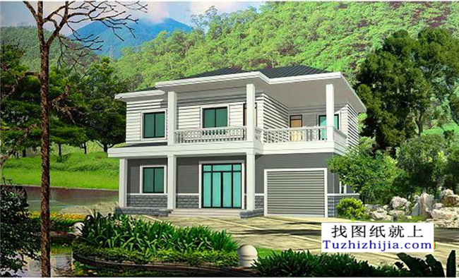 110平方米二層自建小別墅設(shè)計(jì)CAD施工圖紙帶效果圖，12x13米