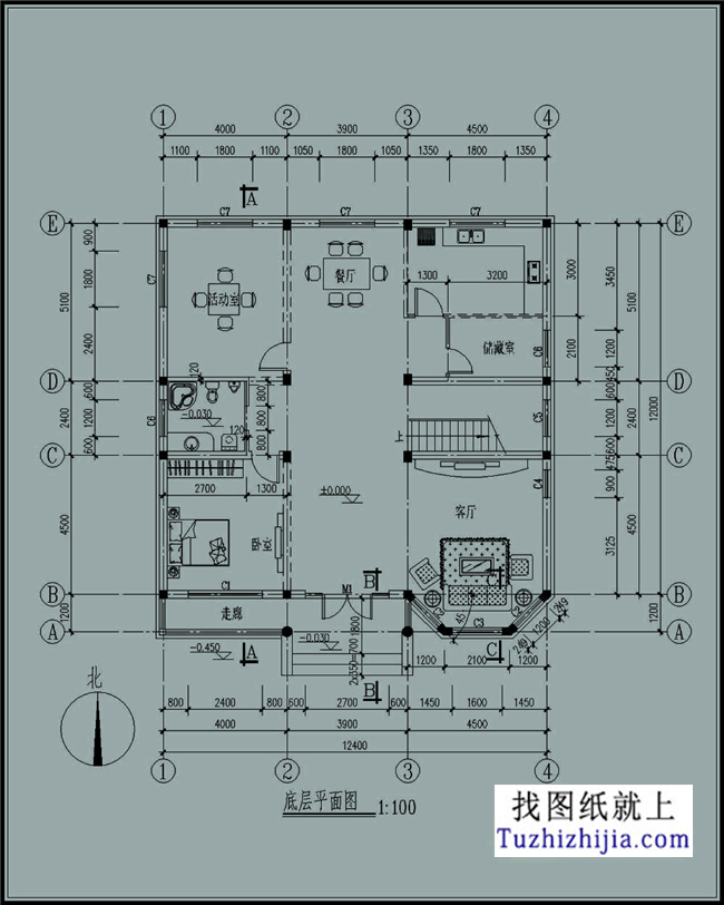 140平方米二層新農村經濟實用的房屋設計圖紙,12x12米
