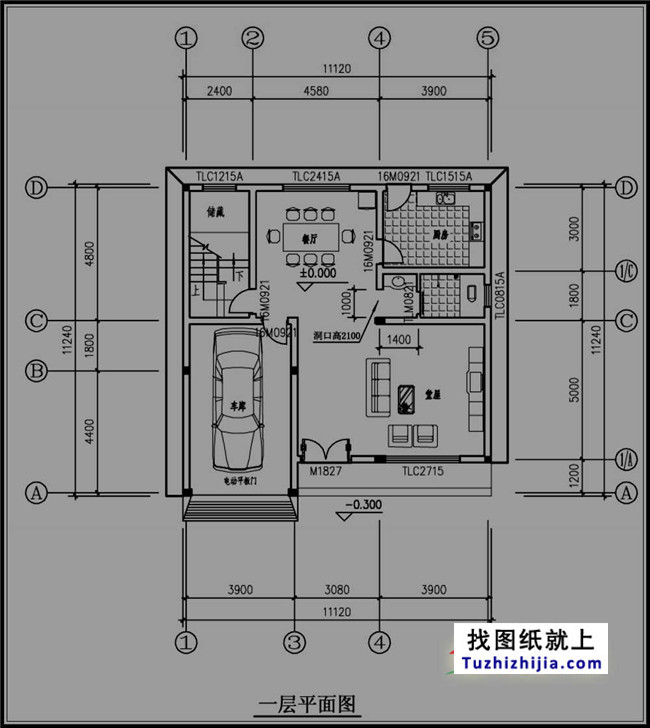 青色外觀新農村四層房屋設計圖紙