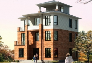 廣西新農(nóng)村三層半房屋設(shè)計圖紙，帶外觀效果圖