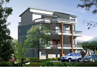 30萬的新農村三層半房屋設計圖紙，磚混結構