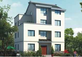 造價20萬新農(nóng)村簡約三層半房屋設(shè)計圖紙，帶效果圖