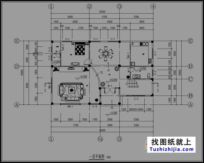 160平方米四層房屋設計圖紙