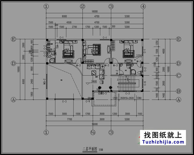 160平方米四層房屋設計圖紙