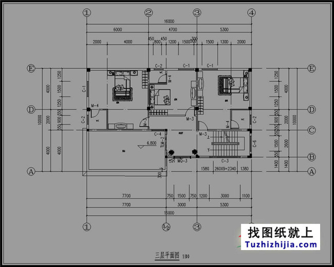 160平方米四層房屋設計圖紙