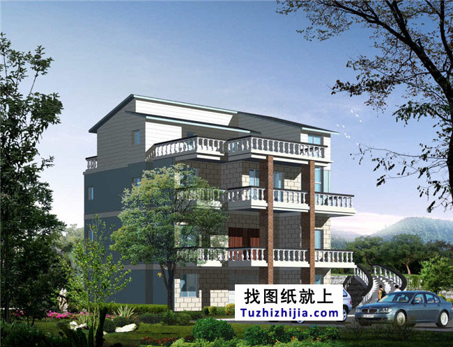 30萬的新農村三層半房屋設計圖紙