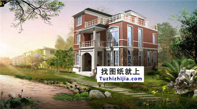 歐式風格高檔三層別墅設計圖紙