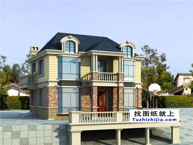 115平方米自建別墅設計帶地下室的CAD設計圖紙及外觀設計，12x9米