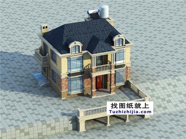 115平方米自建別墅設計帶地下室的CAD設計圖紙及外觀設計，12x9米