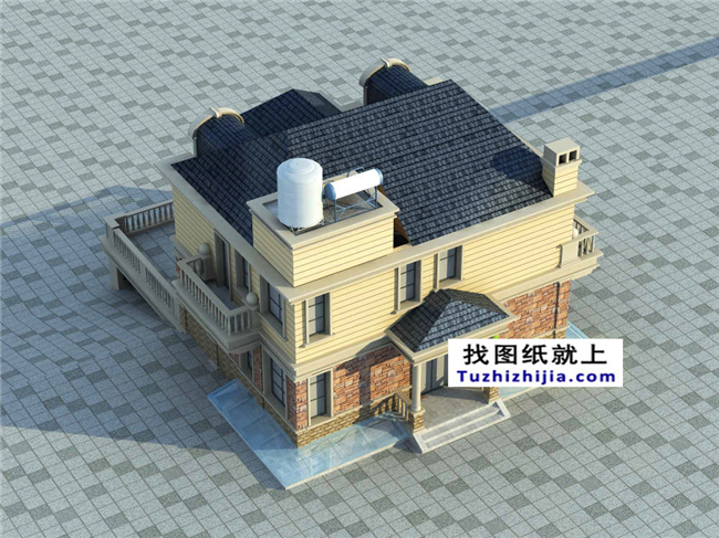 115平方米自建別墅設計帶地下室的CAD設計圖紙及外觀設計，12x9米