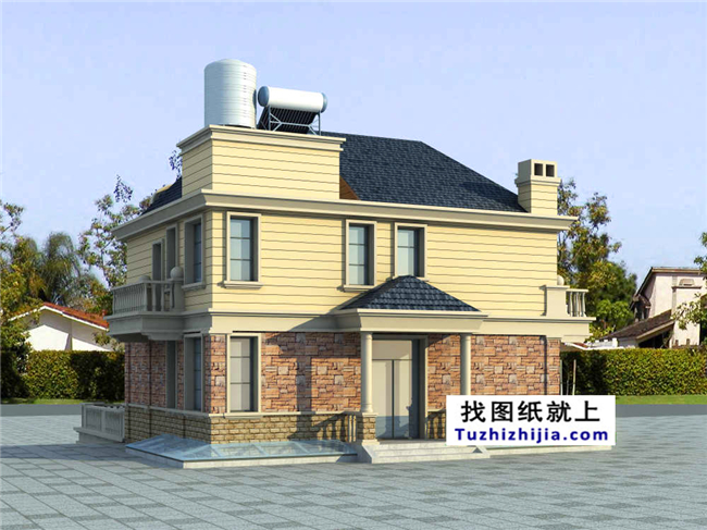 115平方米自建別墅設計帶地下室的CAD設計圖紙及外觀設計，12x9米