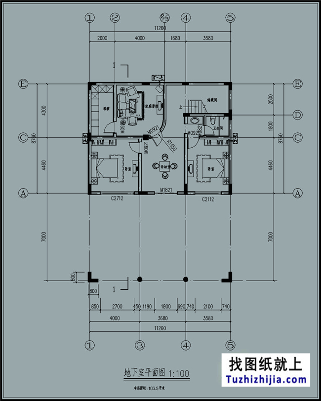 115平方米自建別墅設計帶地下室的CAD設計圖紙及外觀設計，12x9米