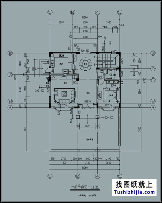 115平方米自建別墅設計帶地下室的CAD設計圖紙及外觀設計，12x9米