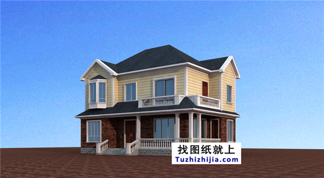 133平方米新農村自建二層別墅CAD設計圖紙及外觀圖,15x10米