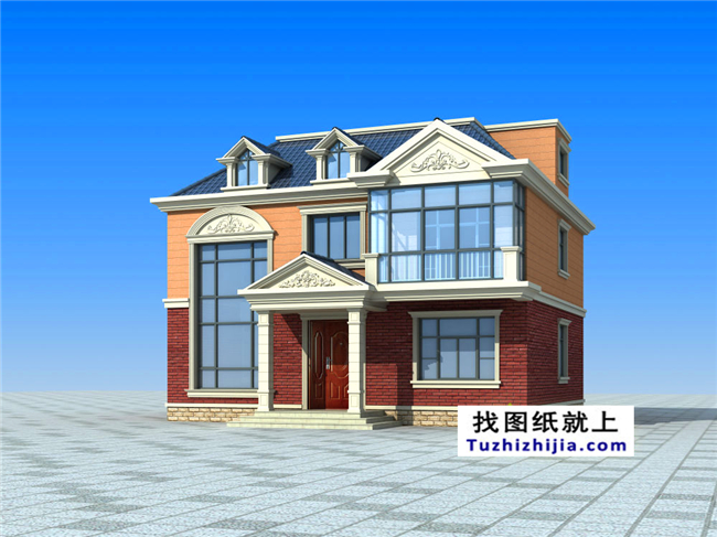 120平方米現代實用的新農村二層自建房屋設計圖紙及效果圖大全,12x10米