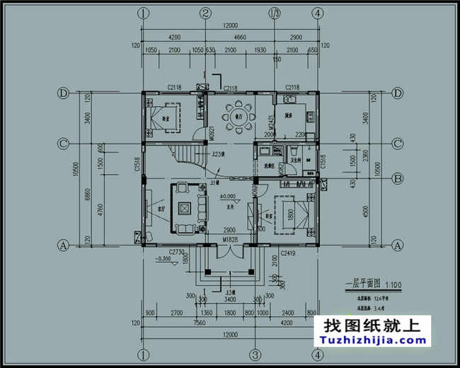 120平方米現代實用的新農村二層自建房屋設計圖紙及效果圖大全,12x10米