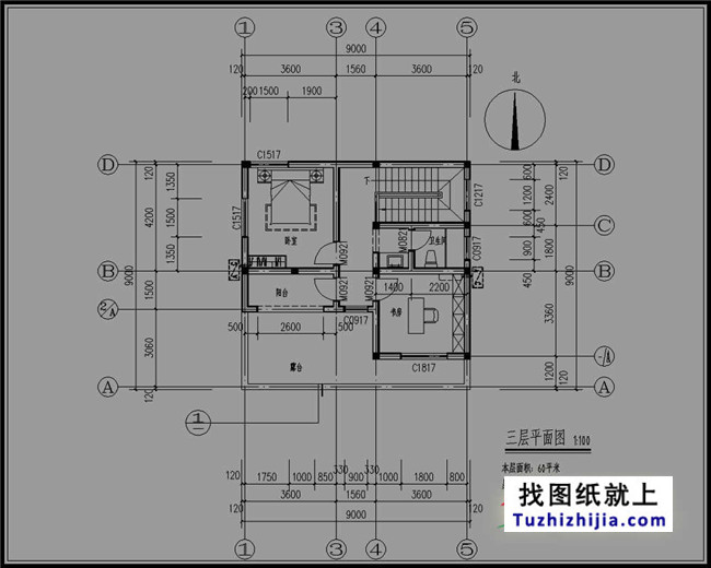 80平方米新農村三層房屋設計圖