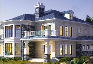  140平方米兩層別墅CAD設計圖紙及效果圖，13x11米