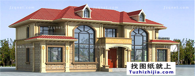 260平方米仿歐式二層別墅設計圖紙及效果圖，22X12米